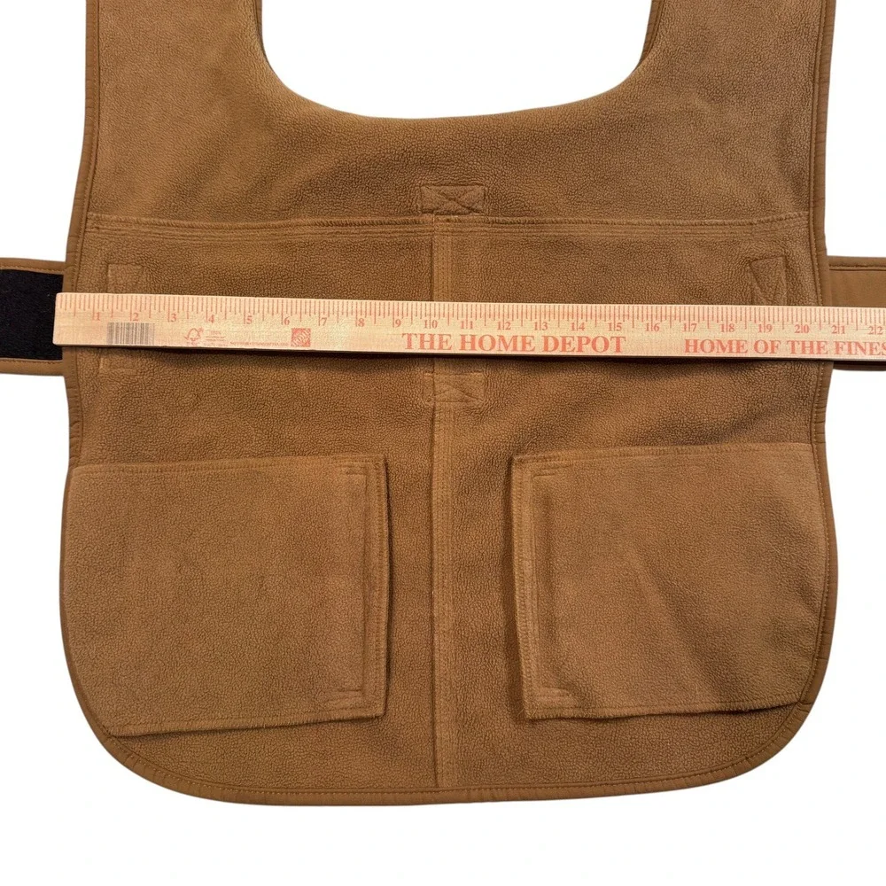 Carhartt Chore Coat Dog Vest Brown Fleece Lined Reflective Pet Jacket No Size